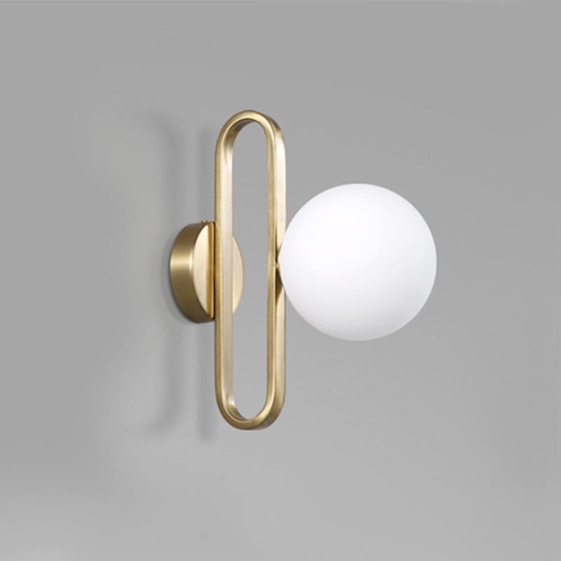 Single-Bulb Glass Bowl Wall Light Fixture