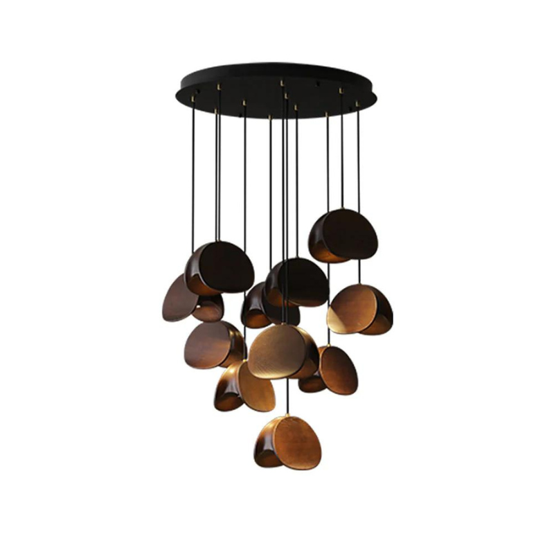 Pendelleuchte Holz warmes Licht für elegantes Wohndesign im Wohnzimmer