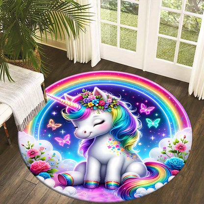 Anti-Rutsch Teppich Regenbogen-Einhorn für Kinderzimmer und Spielbereich