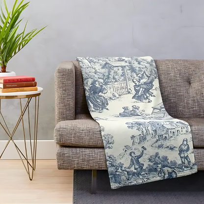 Toile de Jouy Decke für stilvolle Wohnräume – Eleganter Akzent für Zuhause