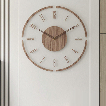 Minimalistische Wanduhr 35 cm aus Massivholz für Zuhause und Büro