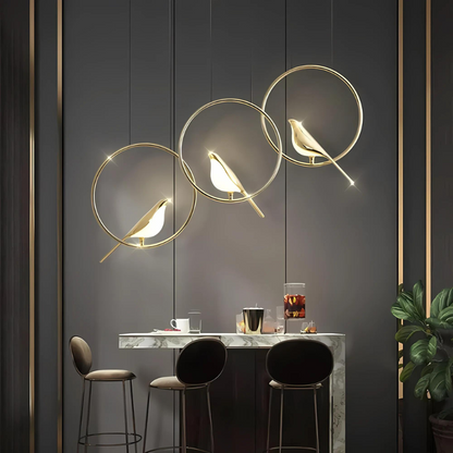 LED-Pendelleuchte elegant mit Ringen für modernes Wohnen und Büro