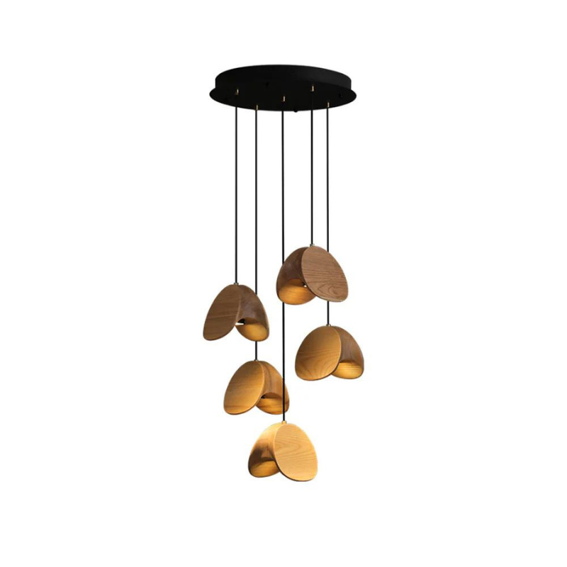 Pendelleuchte Holz warmes Licht für elegantes Wohndesign im Wohnzimmer