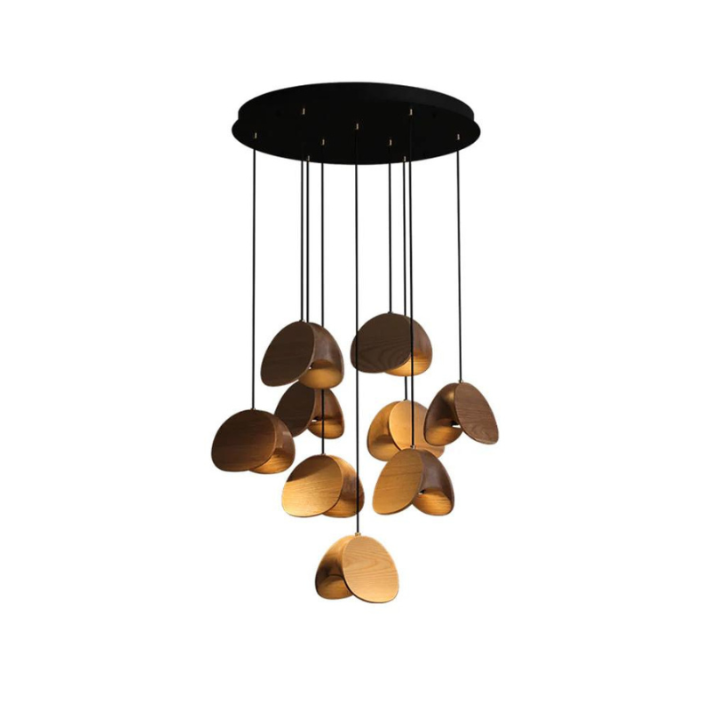 Pendelleuchte Holz warmes Licht für elegantes Wohndesign im Wohnzimmer