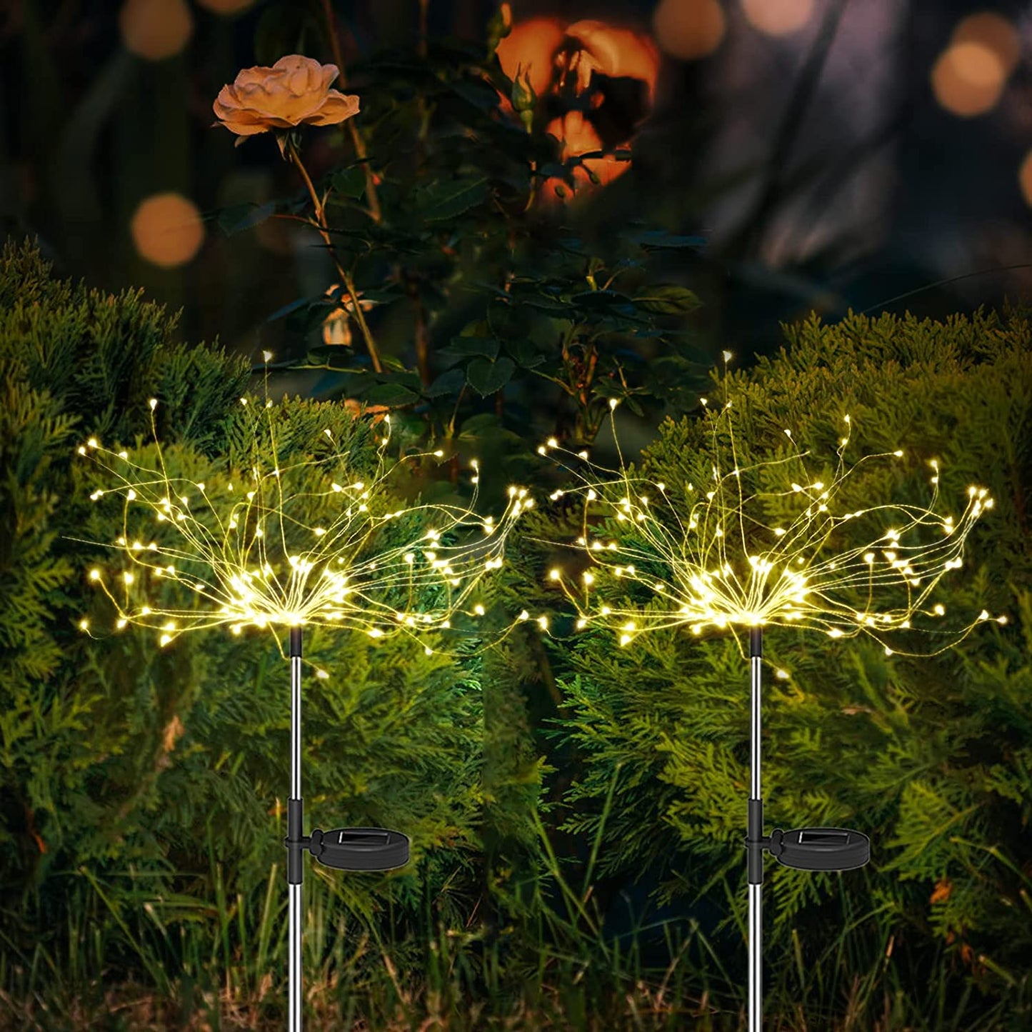 Solarbetriebene Gartenleuchte Feuerwerksstil für stimmungsvolle Beleuchtung