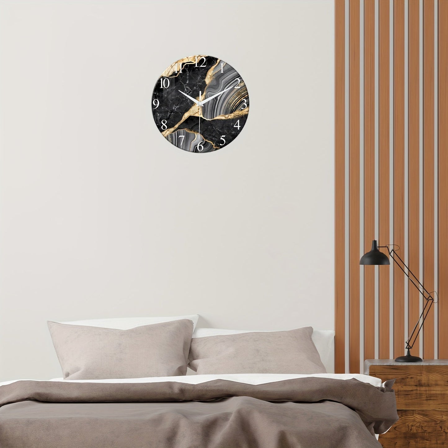 Stille Glas Wanduhr 30 cm für modernes Wohndesign im Büro und Zuhause