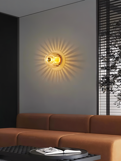 Glas Wandlampe Sonnenstrahlen Design für stilvolle Beleuchtung Zuhause