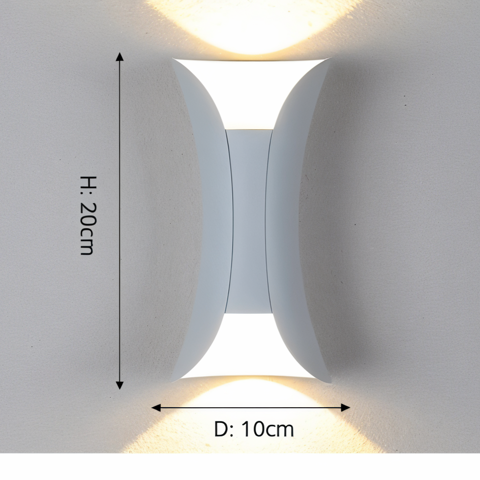 Wasserdichte LED-Wandleuchte Doppelkopf für Garten und Terrasse