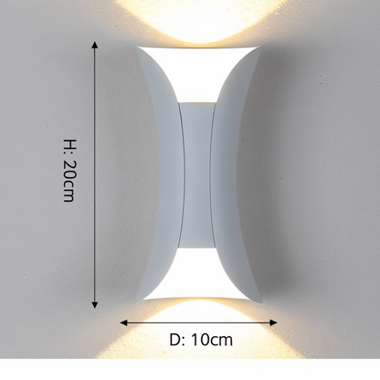 Wasserdichte LED-Wandleuchte Doppelkopf für Garten und Terrasse