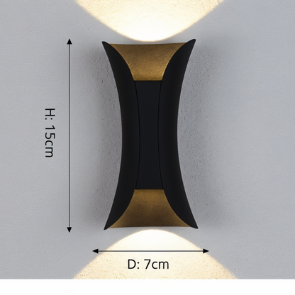 Wasserdichte LED-Wandleuchte Doppelkopf für Garten und Terrasse