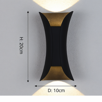 Wasserdichte LED-Wandleuchte Doppelkopf für Garten und Terrasse