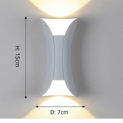 Wasserdichte LED-Wandleuchte Doppelkopf für Garten und Terrasse