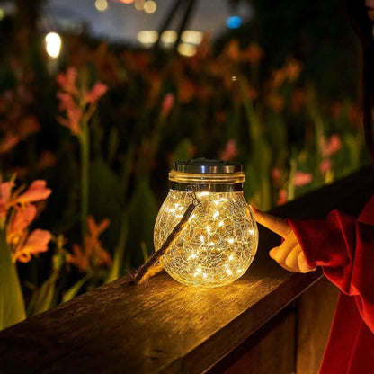 Nachhaltige Solar-Glasleuchte für Garten und Terrasse – umweltfreundlich und stilvoll