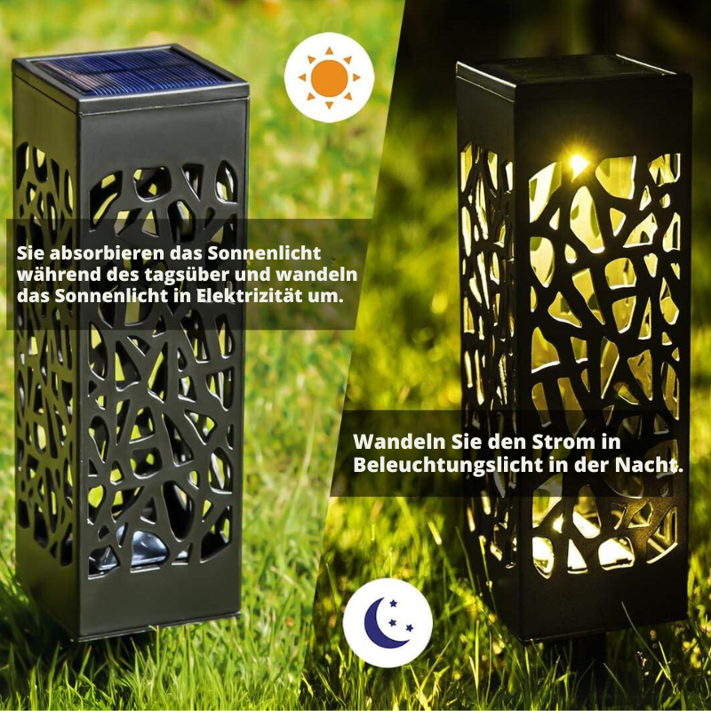 Solar-Gartenlampe Automatisch Wasserdicht mit Sensor für Außenbereich