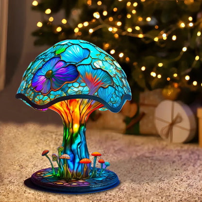 Vintage Pilz Tischlampe aus Glas für Wohnzimmer und Bürobeleuchtung