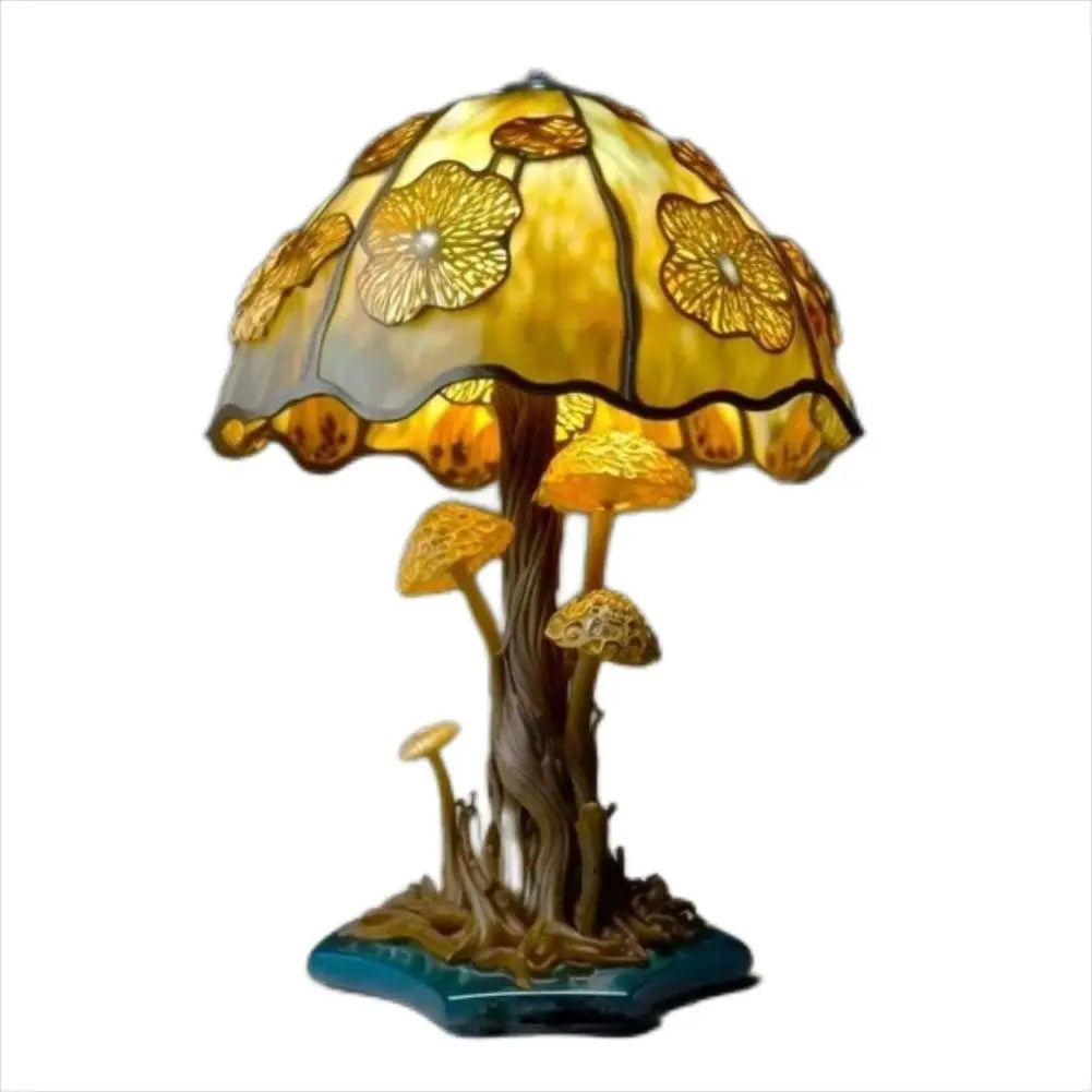 Vintage Pilz Tischlampe aus Glas für Wohnzimmer und Bürobeleuchtung