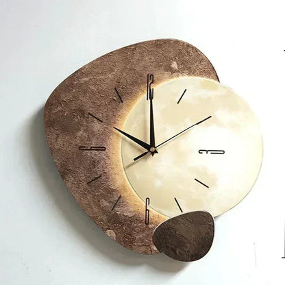 Holz Wanduhr mit USB-Lampe für stilvolle Wohn- und Büroumgebungen