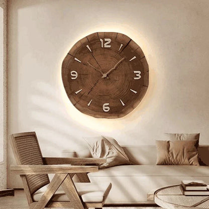 Wanduhr aus natürlichem Material im stilvollen Design für Zuhause und Büro