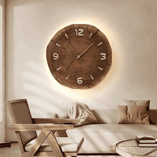 Wanduhr aus natürlichem Material im stilvollen Design für Zuhause und Büro