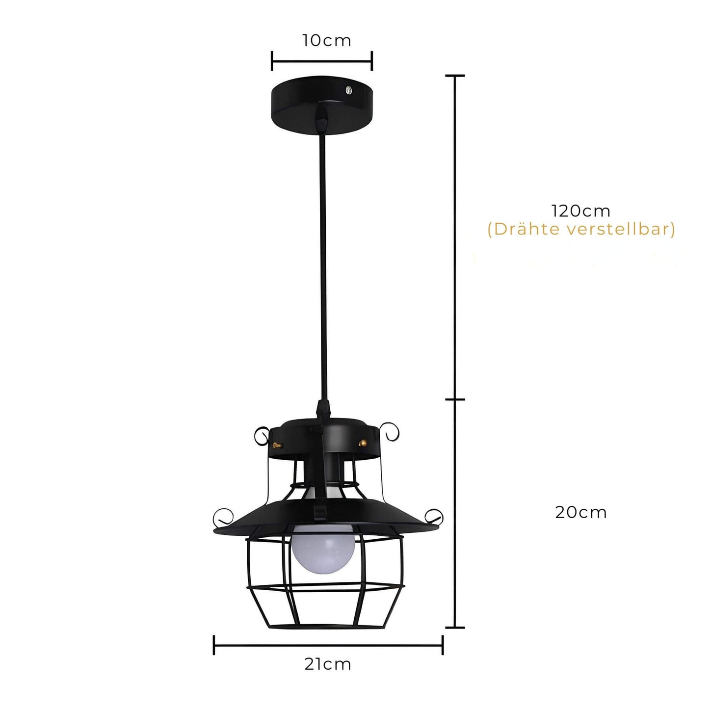 Industrielle Pendelleuchte Metall Käfig Design für Wohnzimmer und Büro