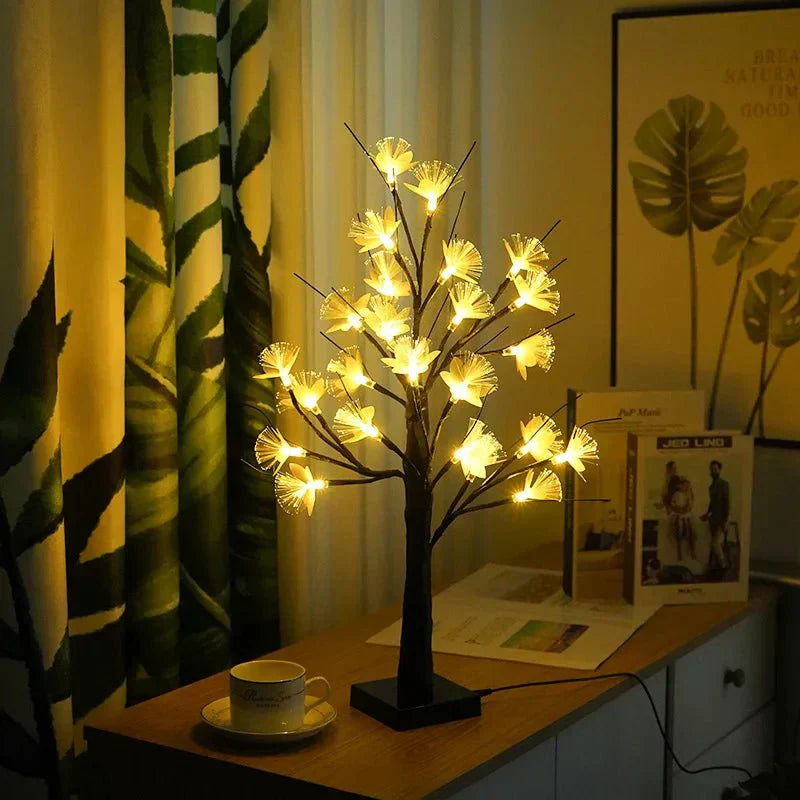 Bonsai-Lampe mit Rosen für stimmungsvolle Beleuchtung im Wohnbereich