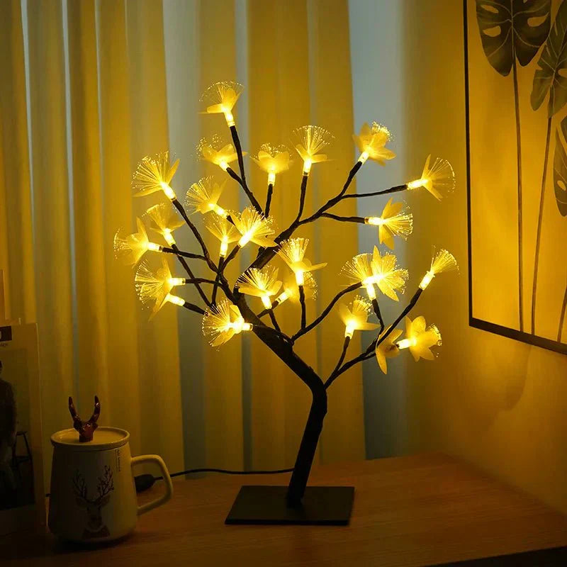 Bonsai-Lampe mit Rosen für stimmungsvolle Beleuchtung im Wohnbereich