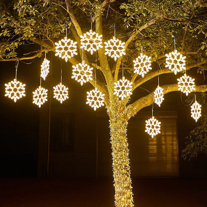 Wasserdichte LED-Schneeflockenlichter für festliche Winterdekoration zuhause