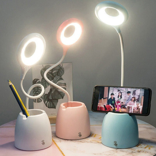 Kinder Tischlampe mit Telefonhalter für Schlafzimmer und Büro, modern und praktisch