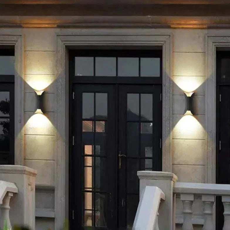 LED Wall Lanterns Outdoor Black Gold Finish