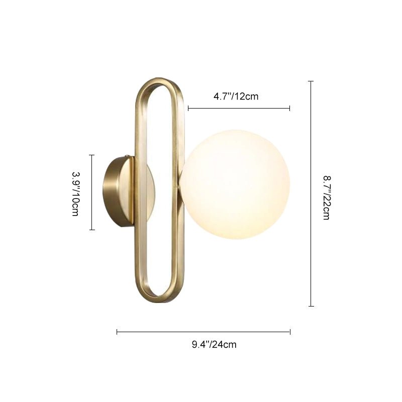 Single-Bulb Glass Bowl Wall Light Fixture