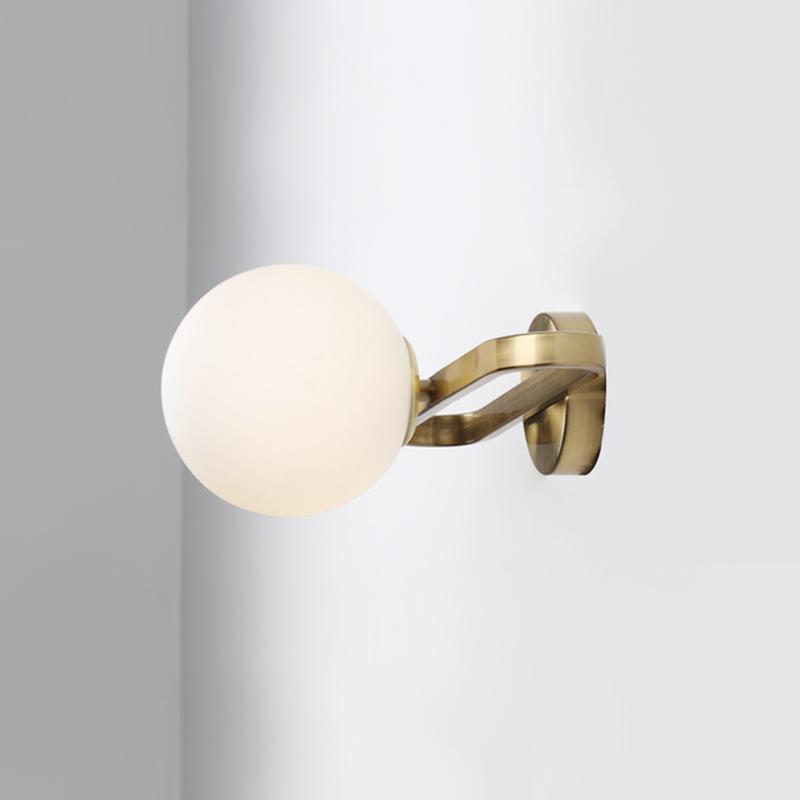 Single-Bulb Glass Bowl Wall Light Fixture