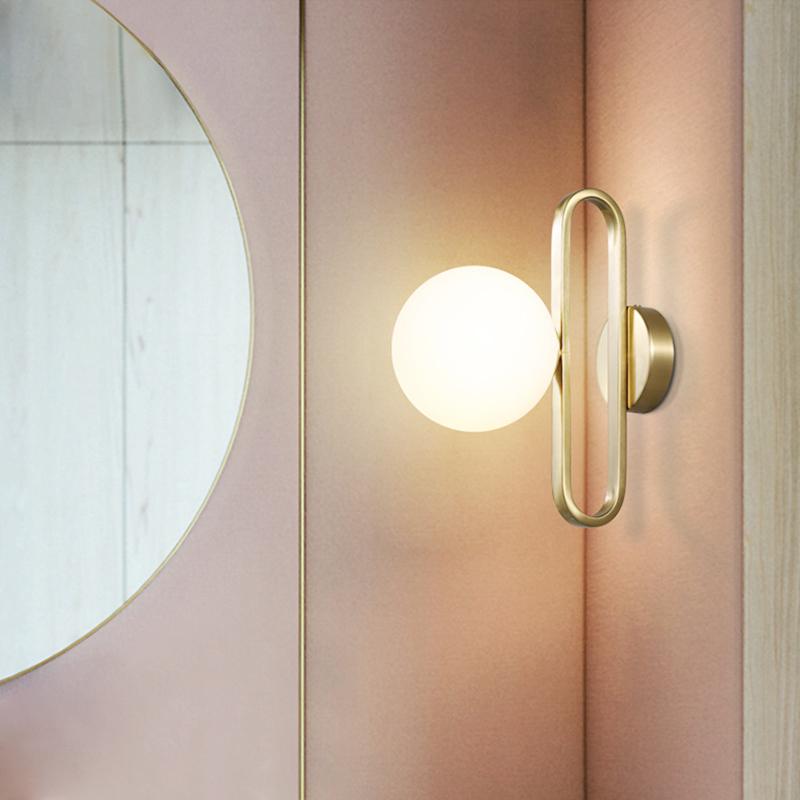 Single-Bulb Glass Bowl Wall Light Fixture