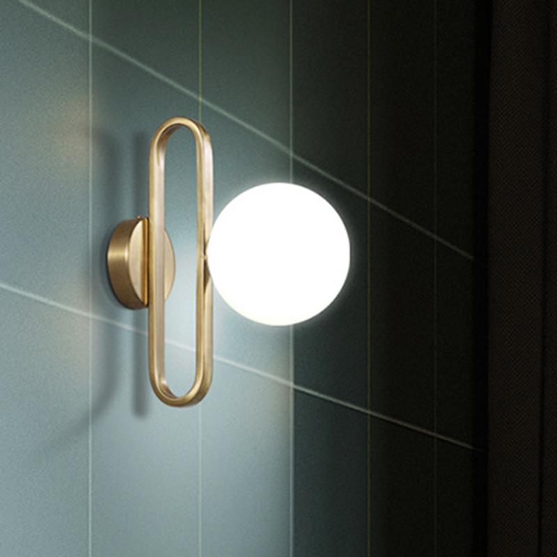Single-Bulb Glass Bowl Wall Light Fixture