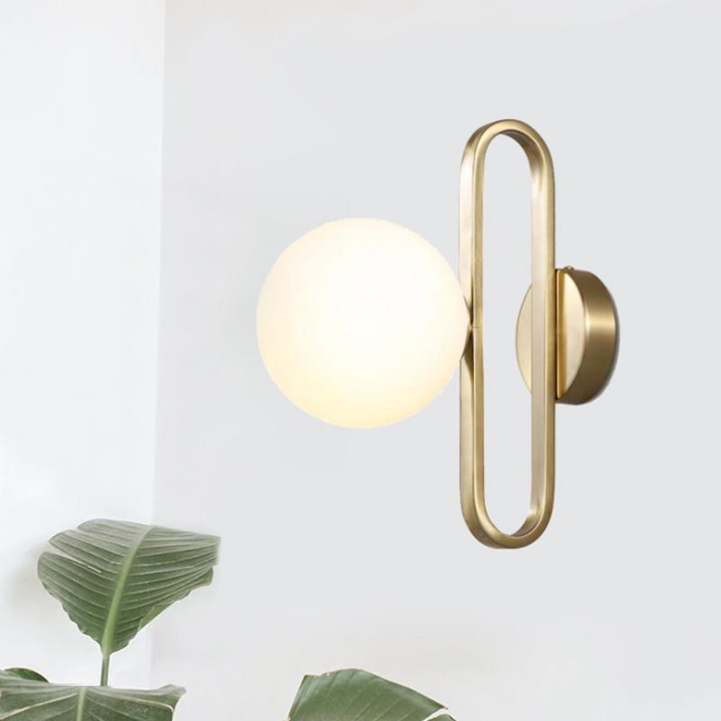 Single-Bulb Glass Bowl Wall Light Fixture