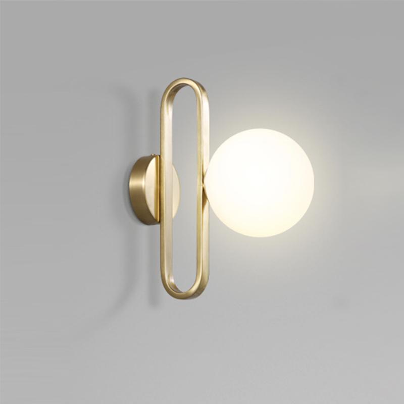 Single-Bulb Glass Bowl Wall Light Fixture