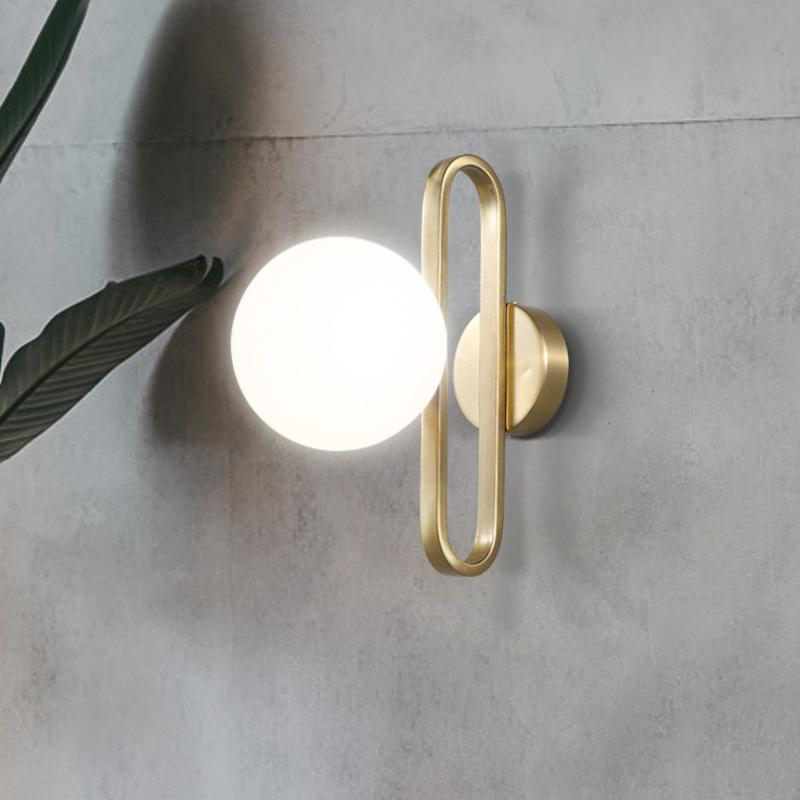 Single-Bulb Glass Bowl Wall Light Fixture